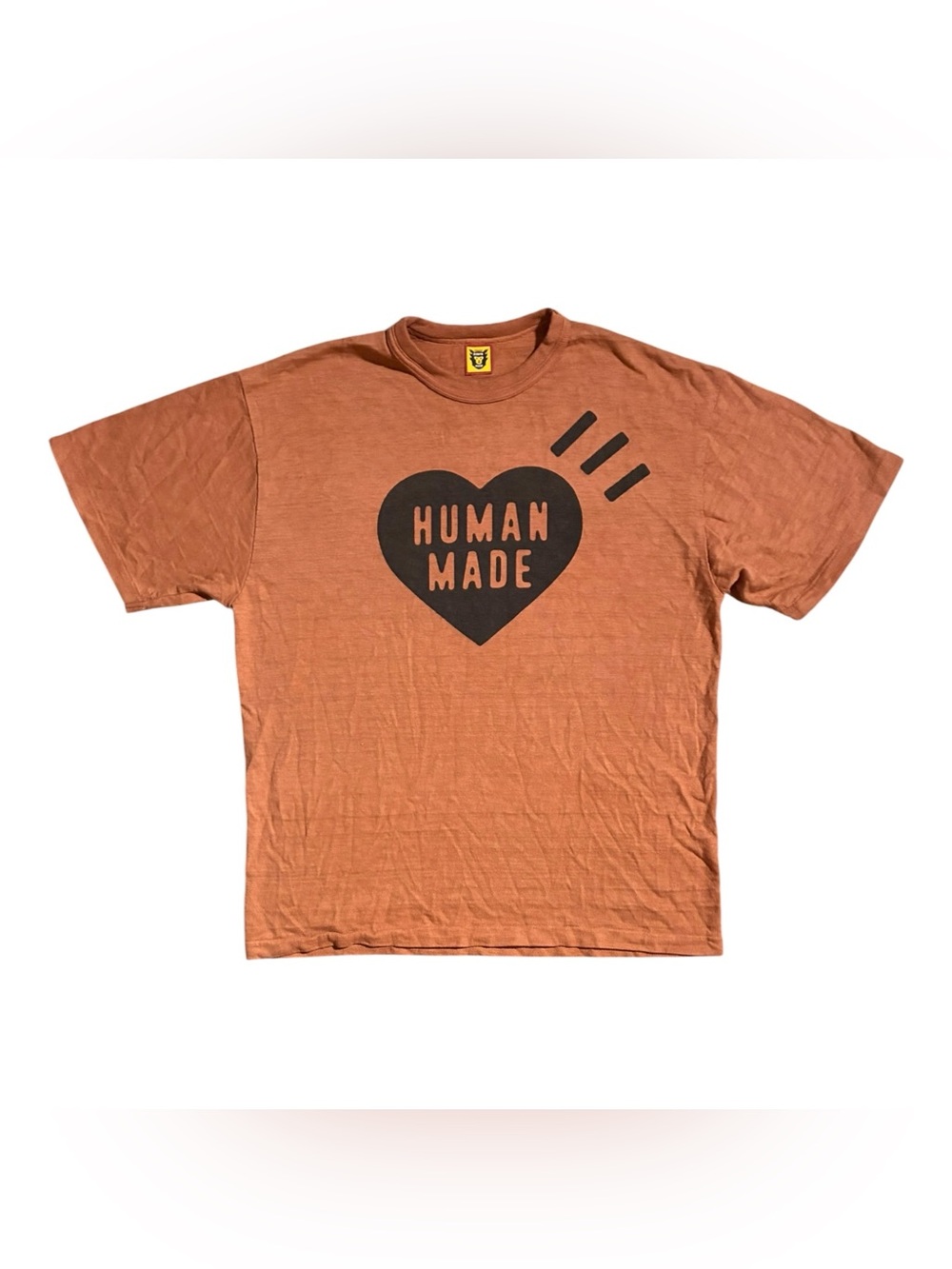 Human Made Orange Bronze Heart Tee Large
